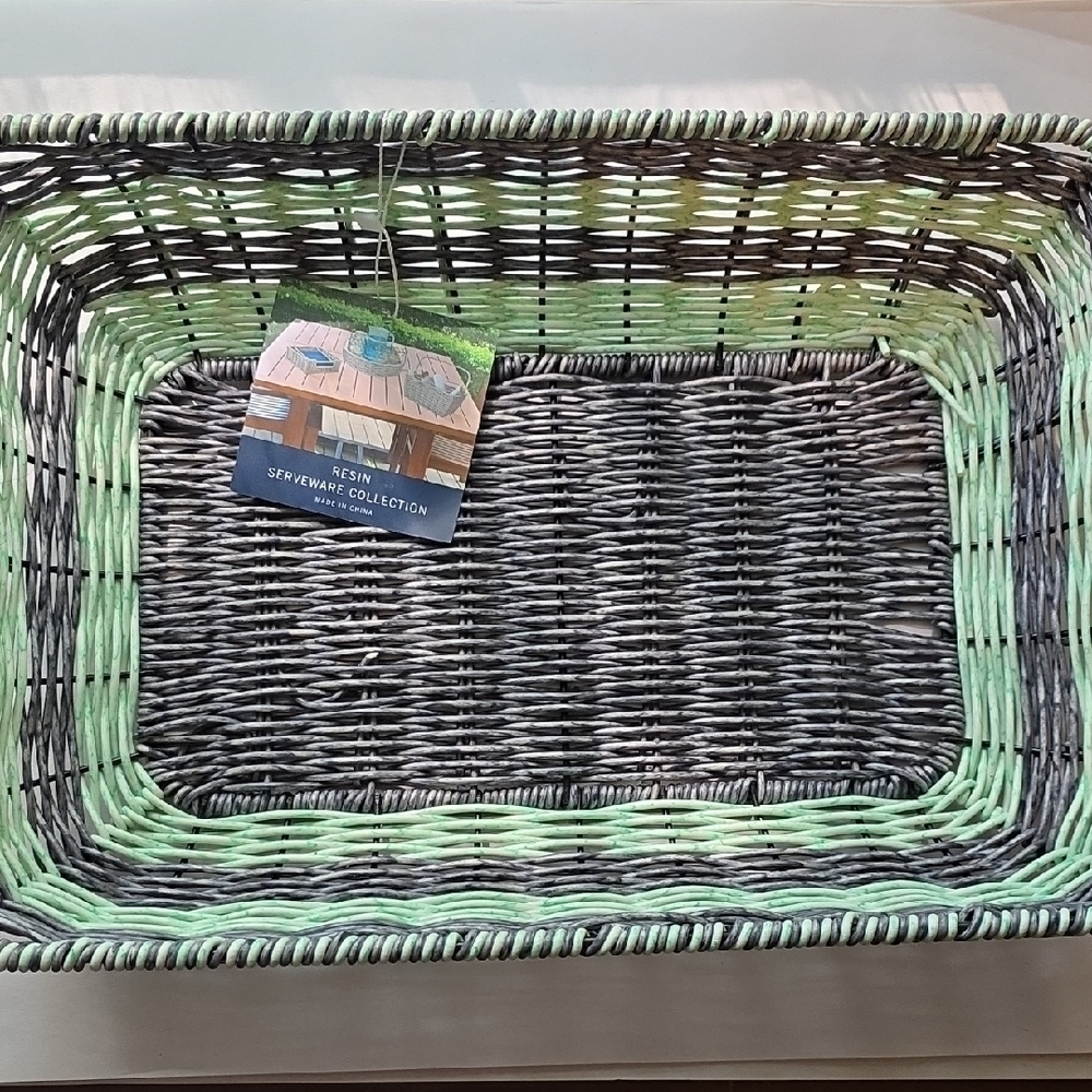 Nautica Green and Gray Accent Basket